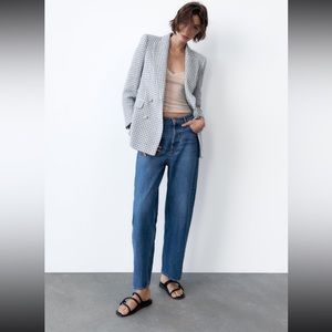 Zara Double breathed tweed blazer size S
